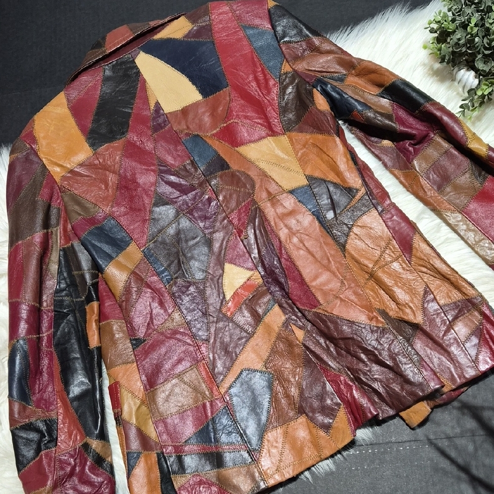Patchwork Leather Jacket - image 8